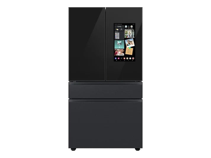 Samsung - Bespoke 29 cu. ft. 4-Door French Door Refrigerator with Family Hub+ - Charcoal Glass & Black/Charcoal
