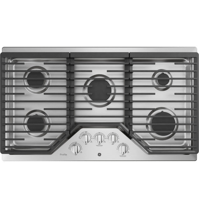 GE Profile™ 36" Built-In Gas Cooktop with Five Burners Model #: PGP7036SLSS