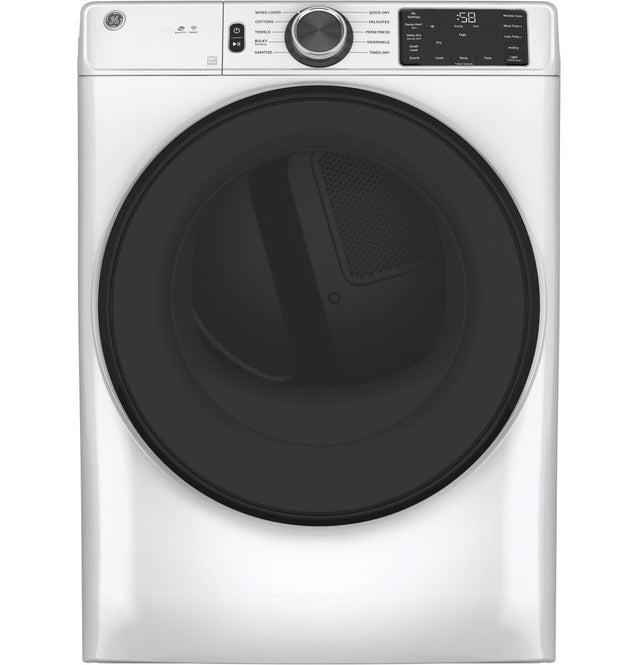 GE® ENERGY STAR® 7.8 cu. ft. Capacity Smart Front Load Electric Dryer with Sanitize Cycle Model #: GFD55ESSNWW