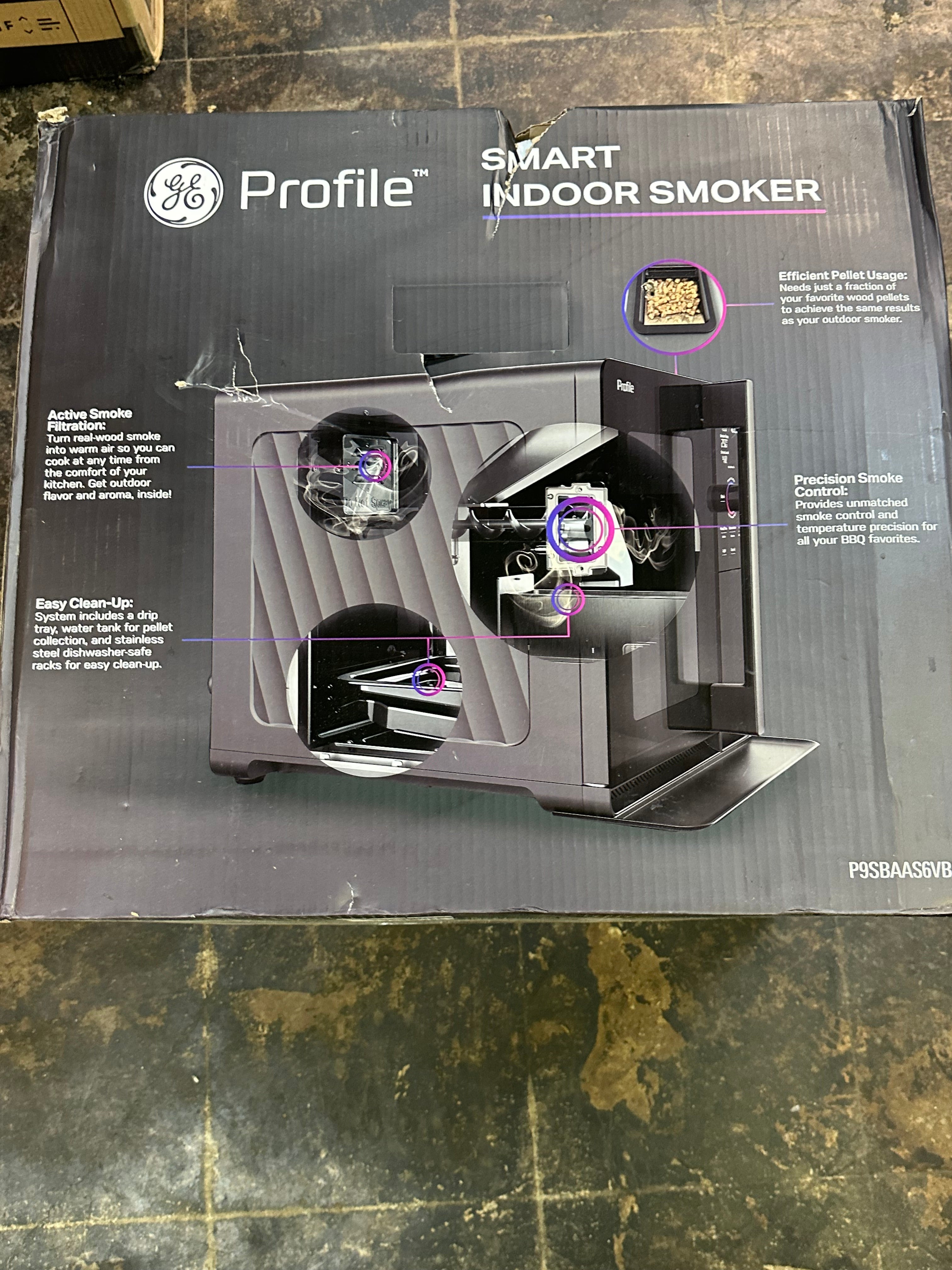 GE Profile™ Smart Indoor Pellet Smoker  Model #: P9SBAAS6VBB