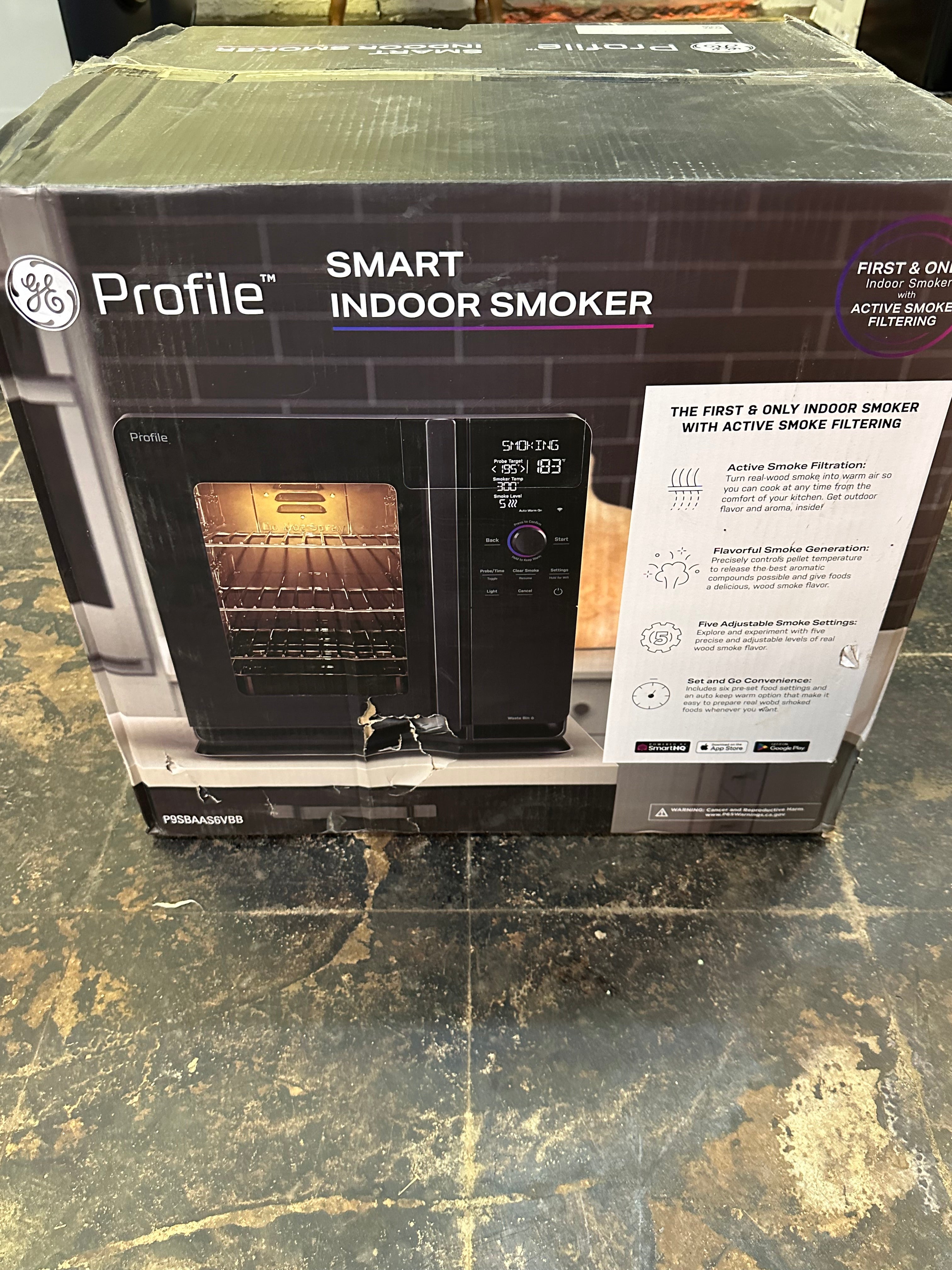 GE Profile™ Smart Indoor Pellet Smoker  Model #: P9SBAAS6VBB