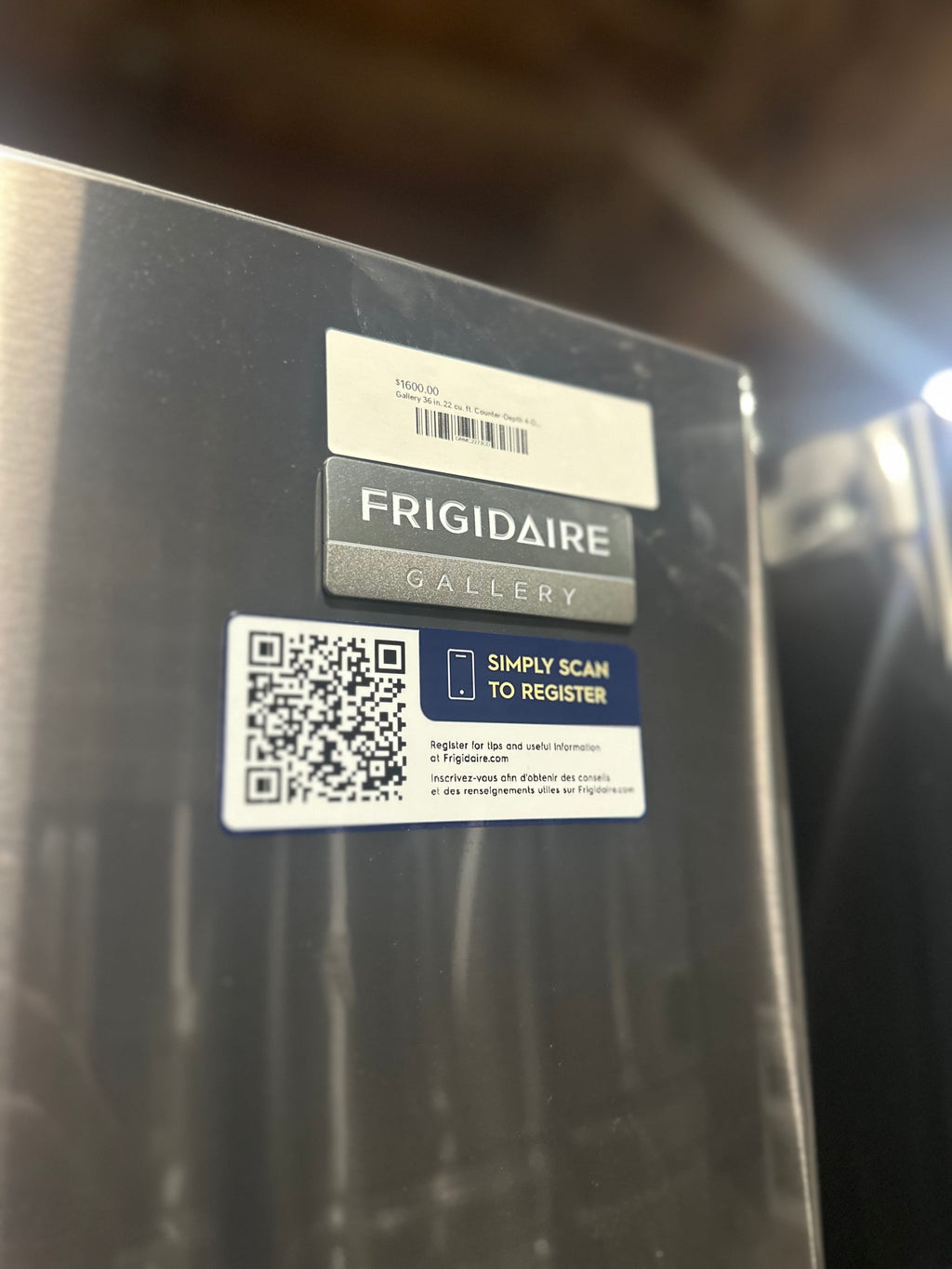 Frigidaire Gallery 36 in. 22 cu. ft. Counter-Depth 4-Door French Door Refrigerator in Smudge-Proof Black Stainless Steel