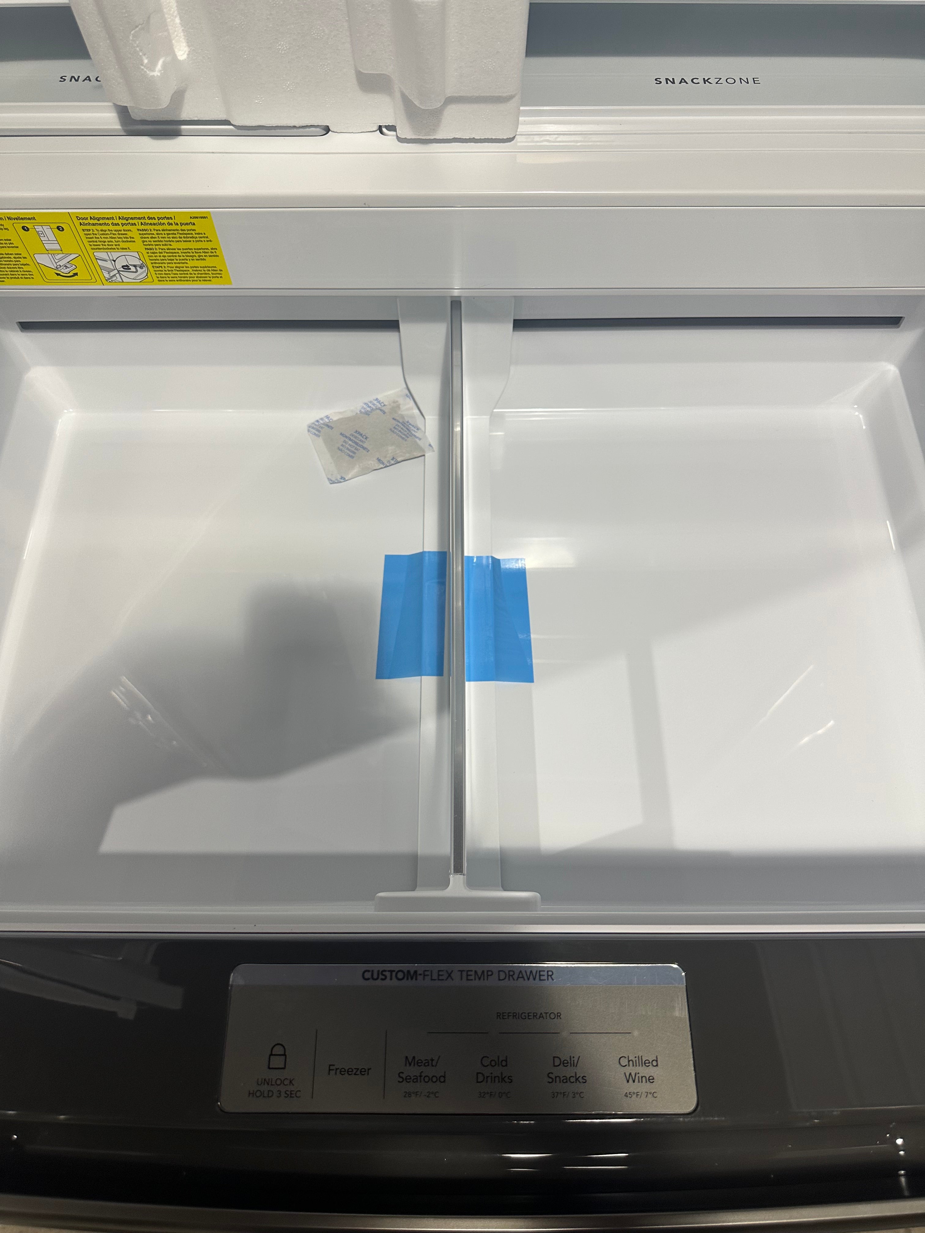 Frigidaire Gallery 36 in. 22 cu. ft. Counter-Depth 4-Door French Door Refrigerator in Smudge-Proof Black Stainless Steel