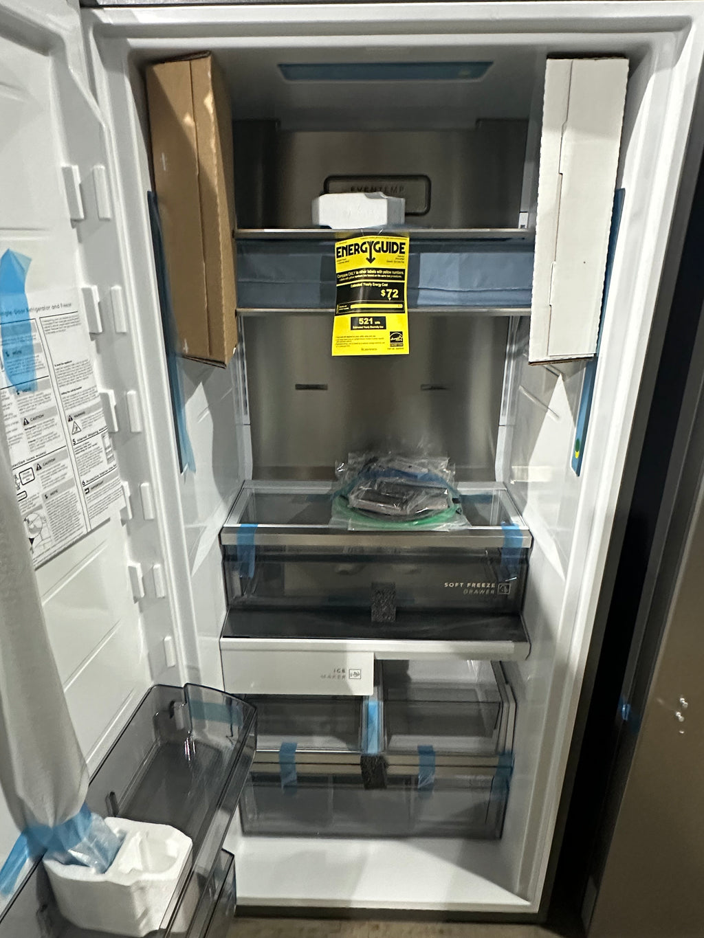 Stainless Steel Side-by-Side Column Refrigerator and Freezer Set