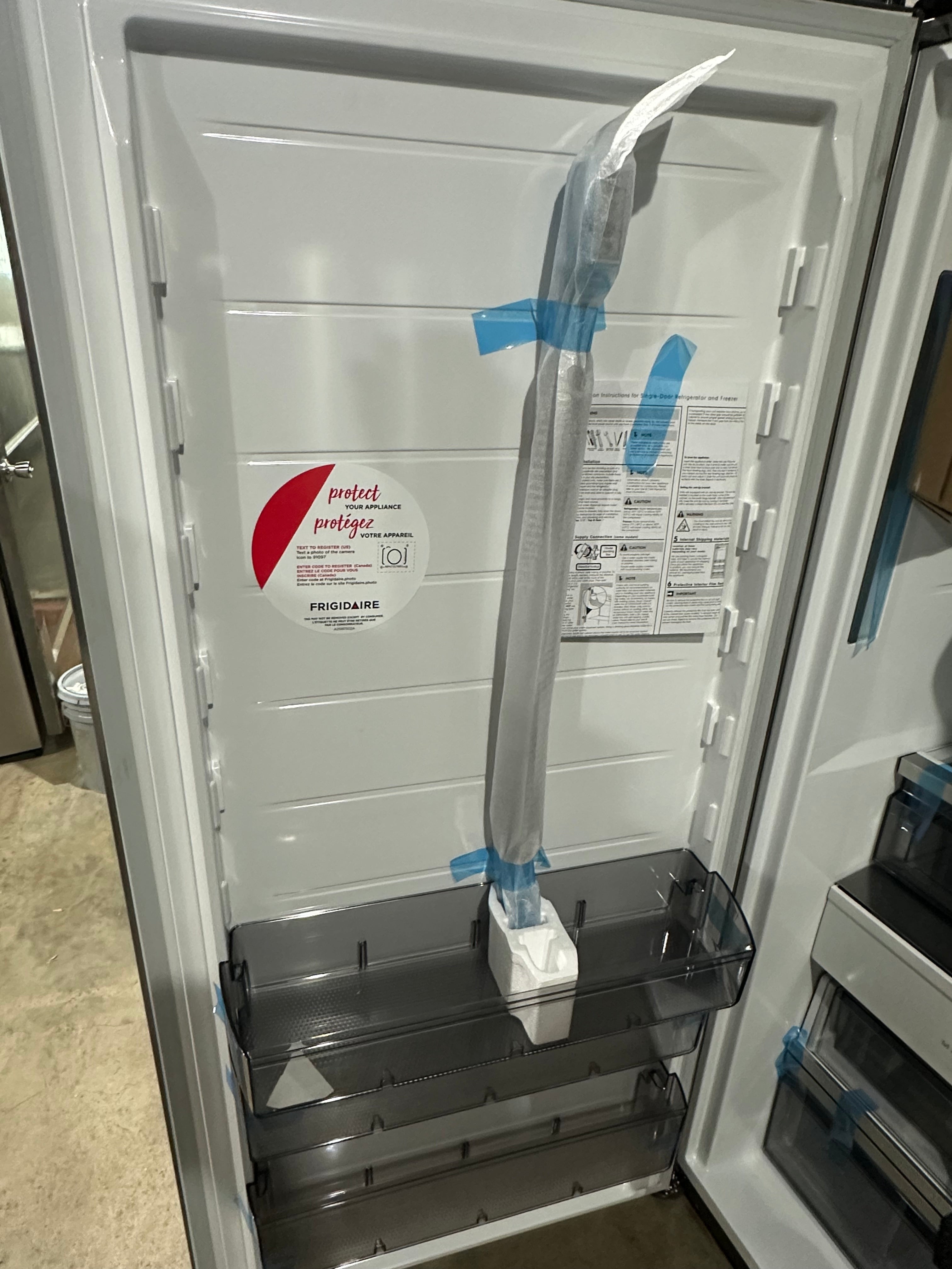 Stainless Steel Side-by-Side Column Refrigerator and Freezer Set