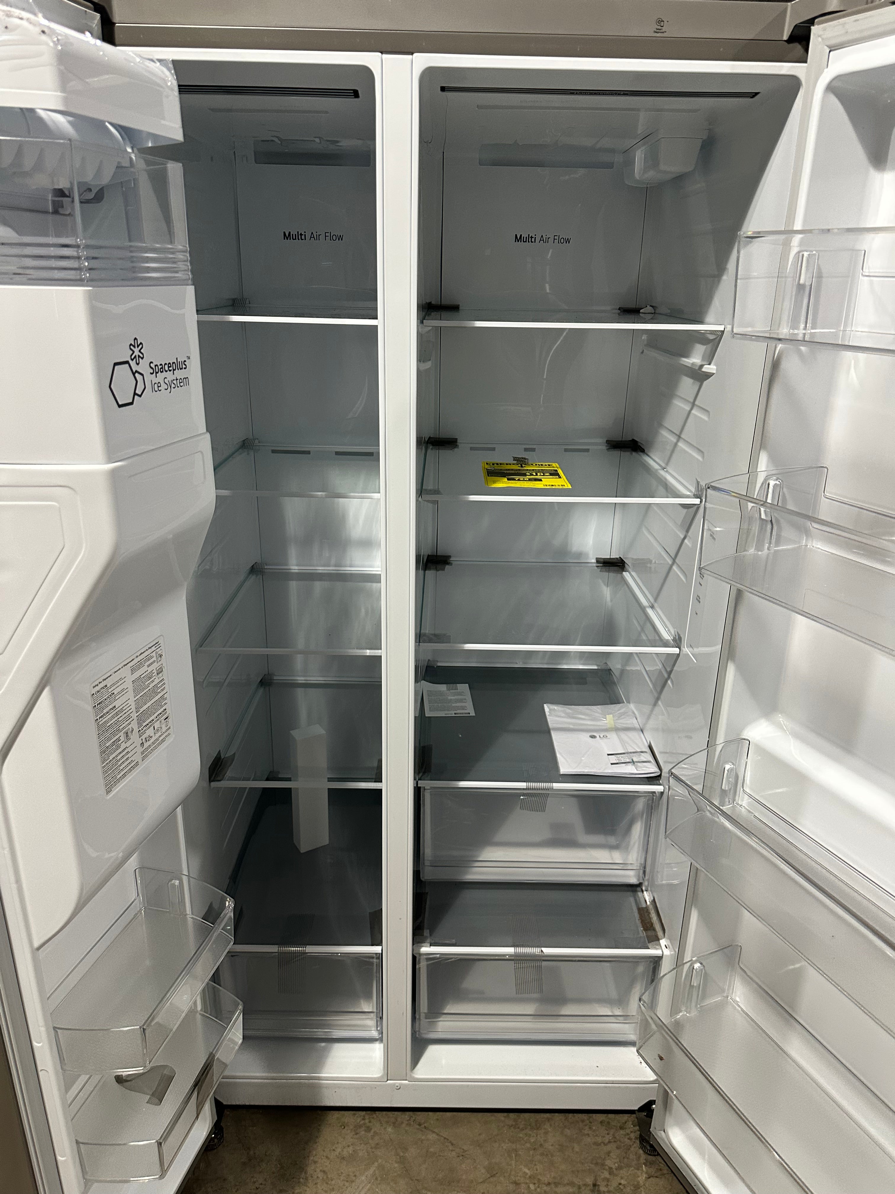 LG 36 Inch Wide 23 Cu. Ft. Side By Side Refrigerator with Ice and Water Dispenser Model: LRSXC2306S