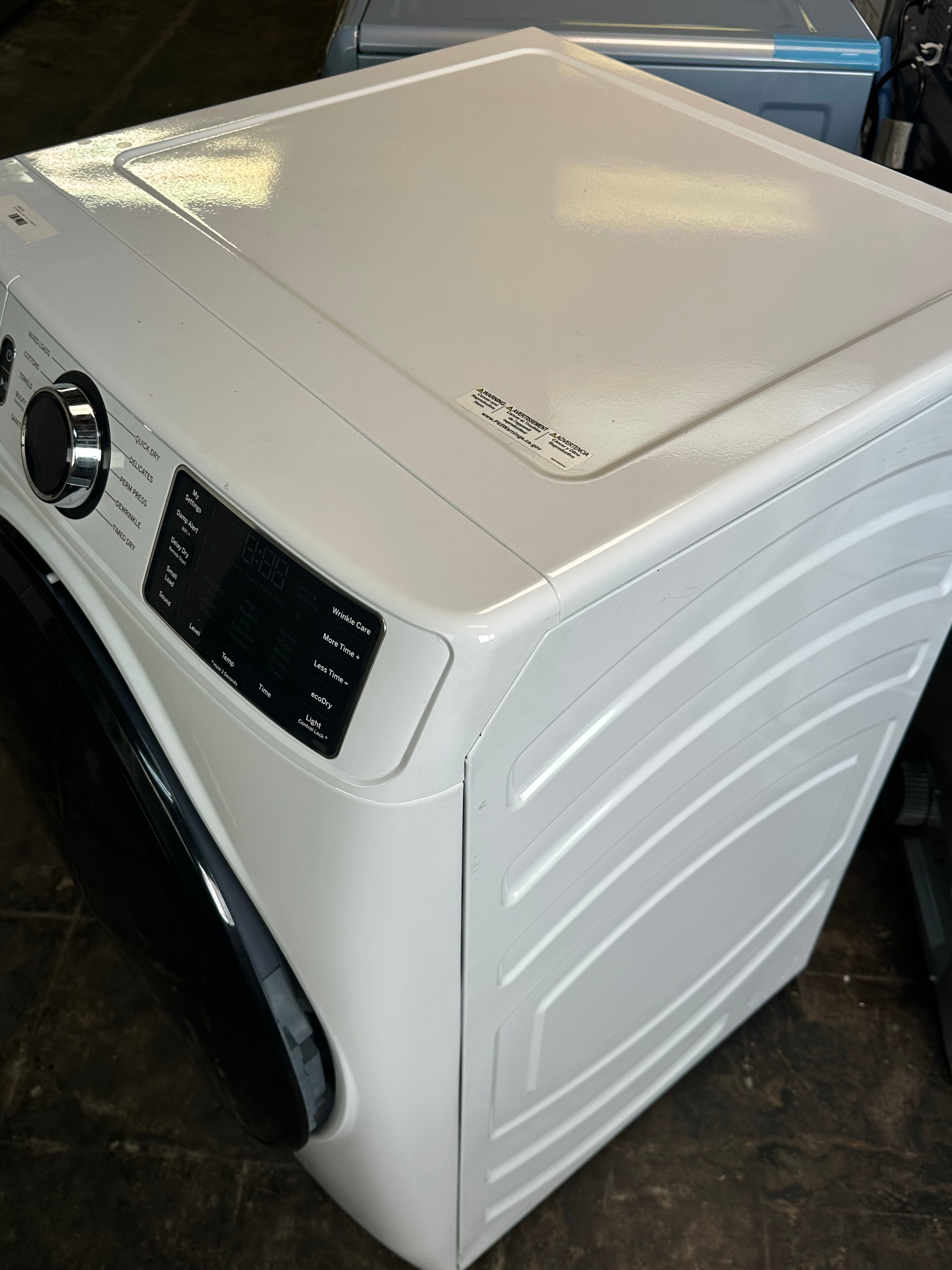 GE® ENERGY STAR® 7.8 cu. ft. Capacity Smart Front Load Electric Dryer with Sanitize Cycle  Model #: GFD55ESSNWW