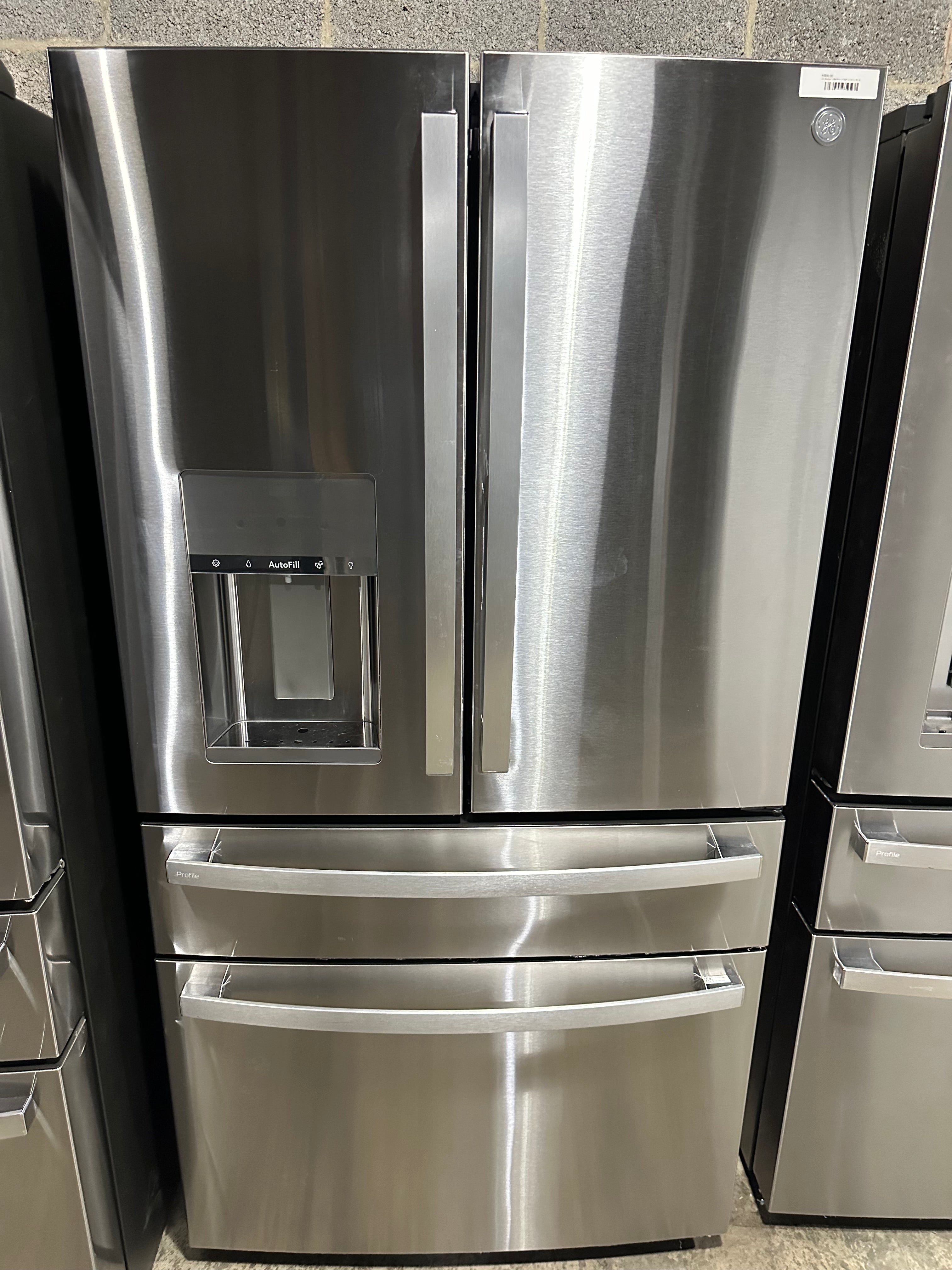 GE Profile Standard-Depth 27.9-cu ft 4 -Door Smart Compatible French Door Refrigerator with Ice Maker with Water and Ice Dispenser and Door within Door ( Fingerprint-resistant Stainless Steel ) ENERGY STAR Certified