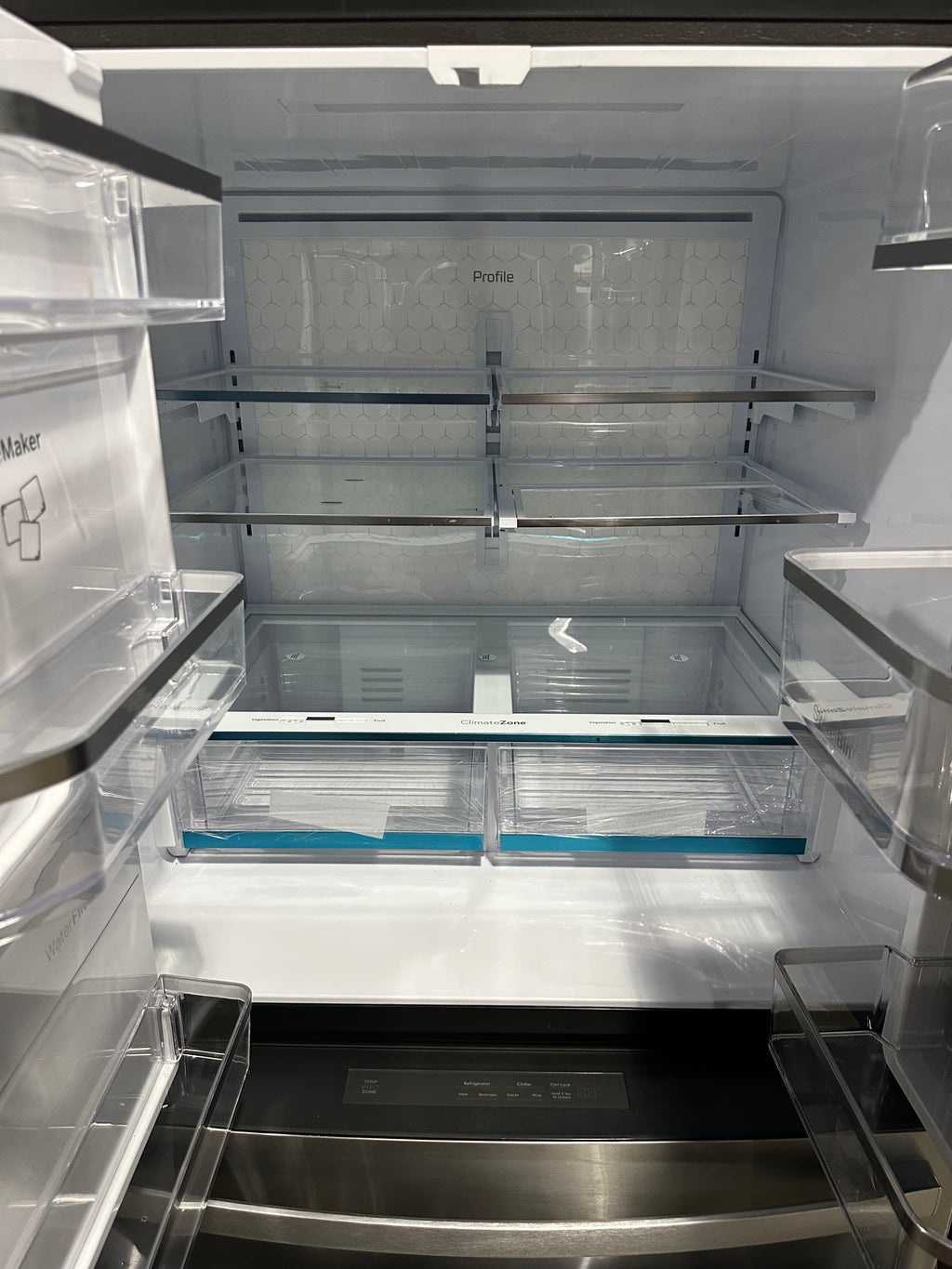 GE Profile Standard-Depth 27.9-cu ft 4 -Door Smart Compatible French Door Refrigerator with Ice Maker with Water and Ice Dispenser and Door within Door ( Fingerprint-resistant Stainless Steel ) ENERGY STAR Certified