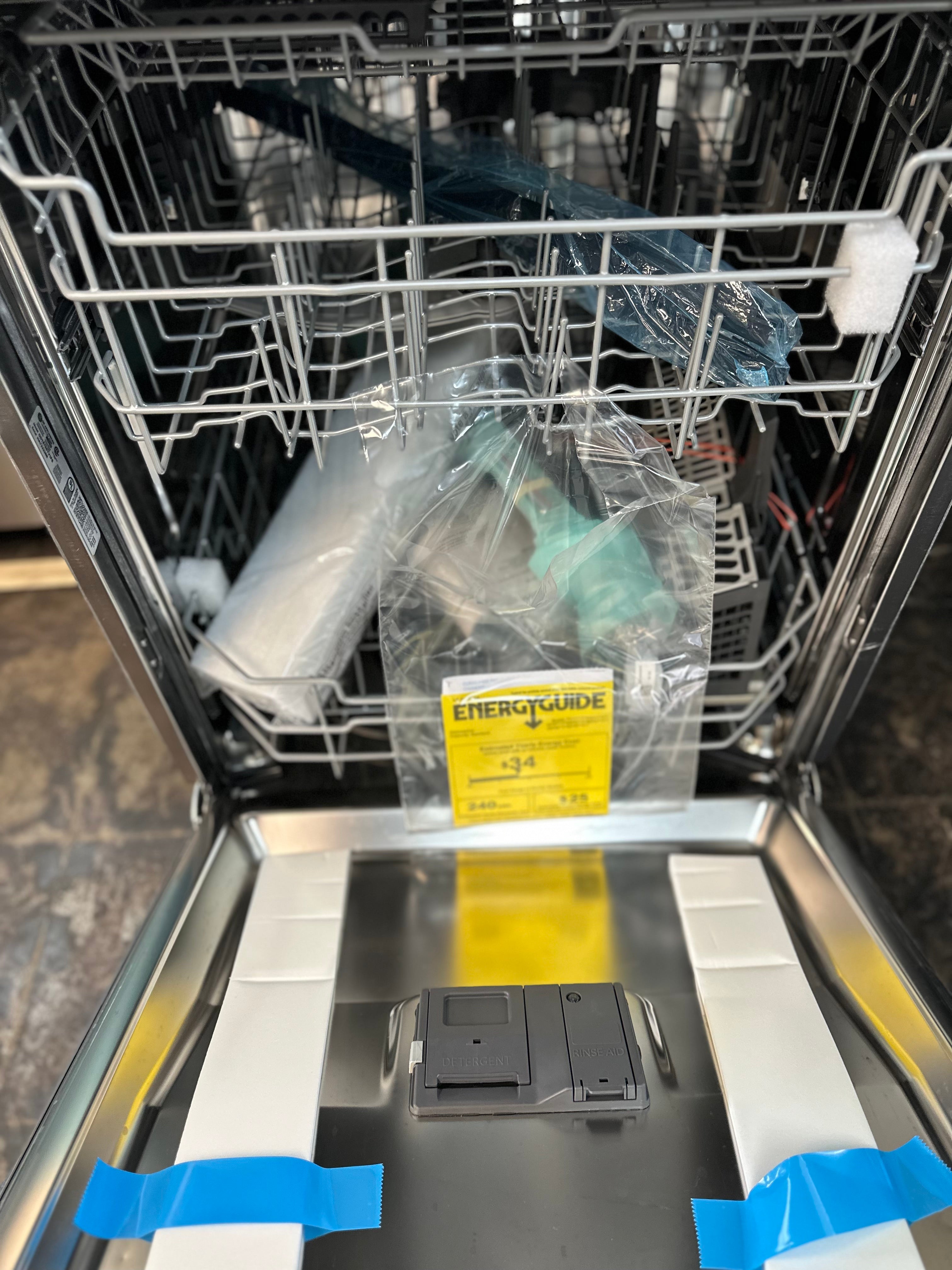 GE® ENERGY STAR® Fingerprint Resistant Top Control with Stainless Steel Interior Dishwasher with Sanitize Cycle  Model #: GDT650SYVFS