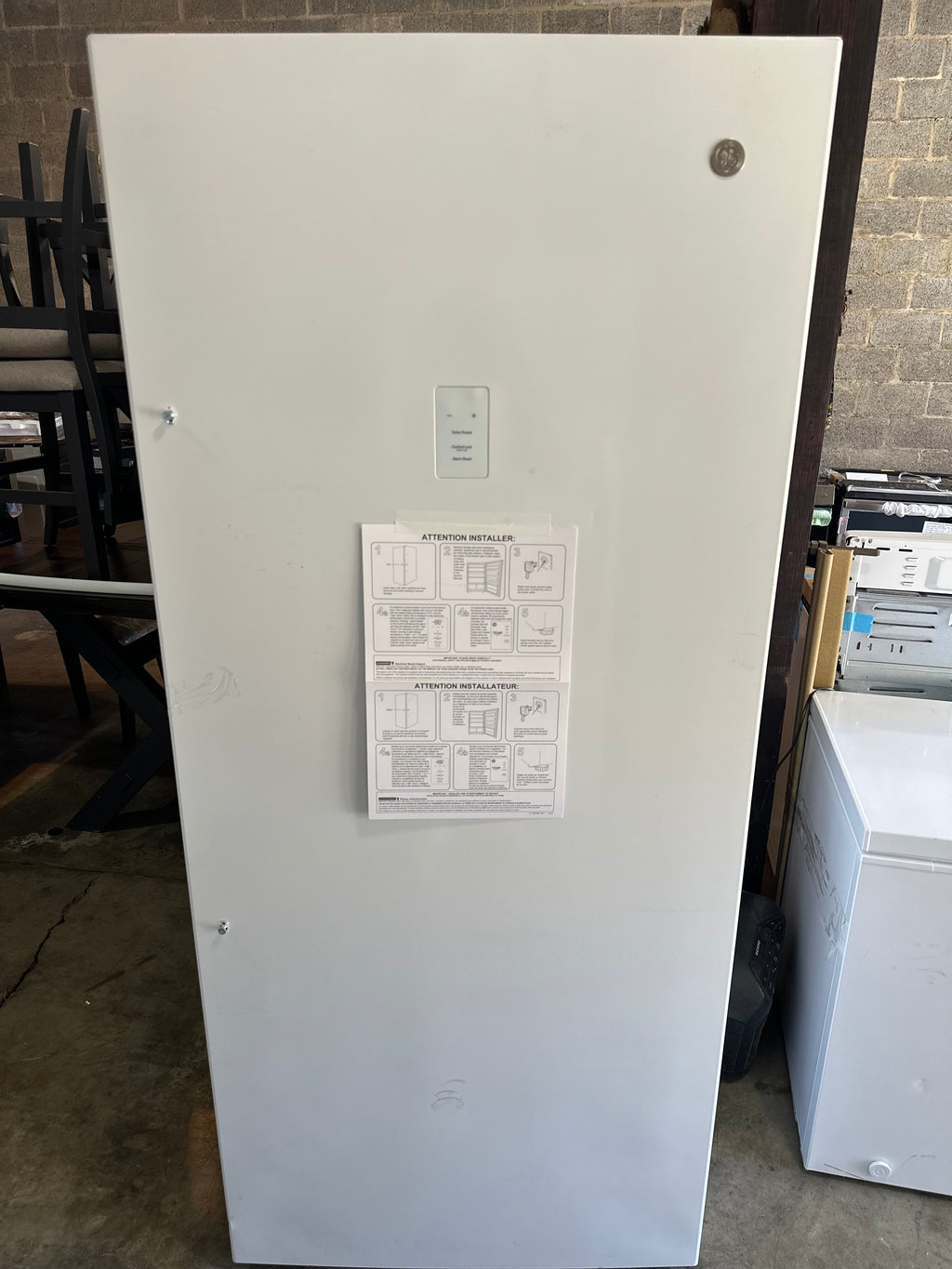 GE® ENERGY STAR® 21.3 Cu. Ft. Frost-Free Garage Ready Upright Freezer  Model #: FUF21DLRWW
