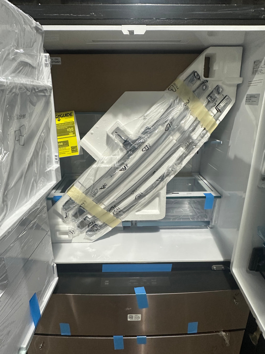 GE Profile™ 22.4 Cu. Ft. Smart Counter-Depth Fingerprint Resistant 4-Door French-Door Refrigerator with Door In Door Model #: PXD22BYPFS