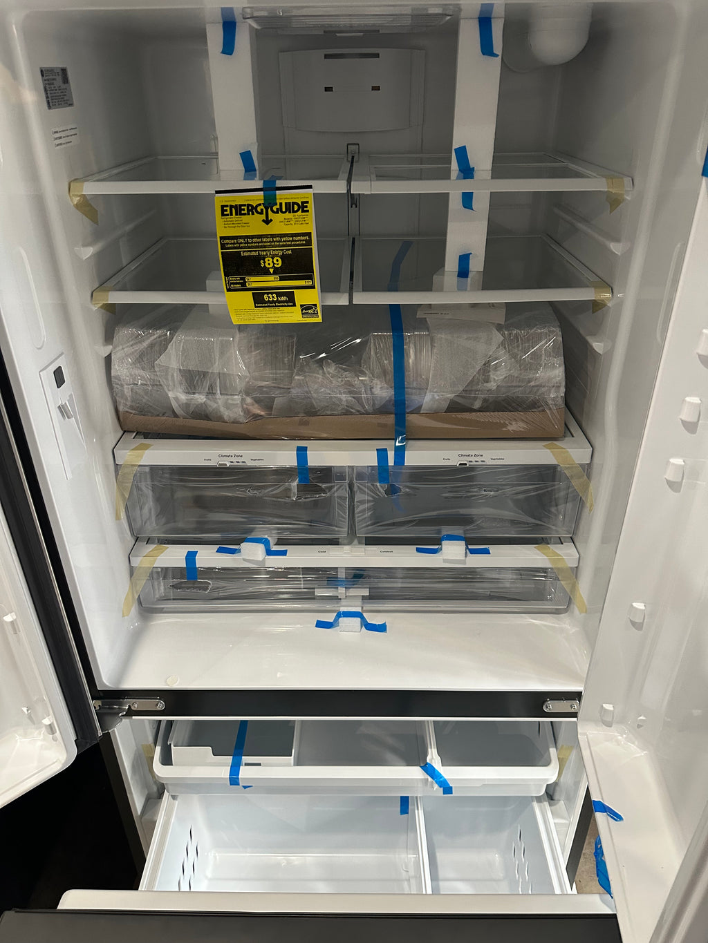 GE ENERGY STAR 27.0 Cu. Ft. Fingerprint Resistant French-Door Refrigerator Model #: GNE27JYMFS