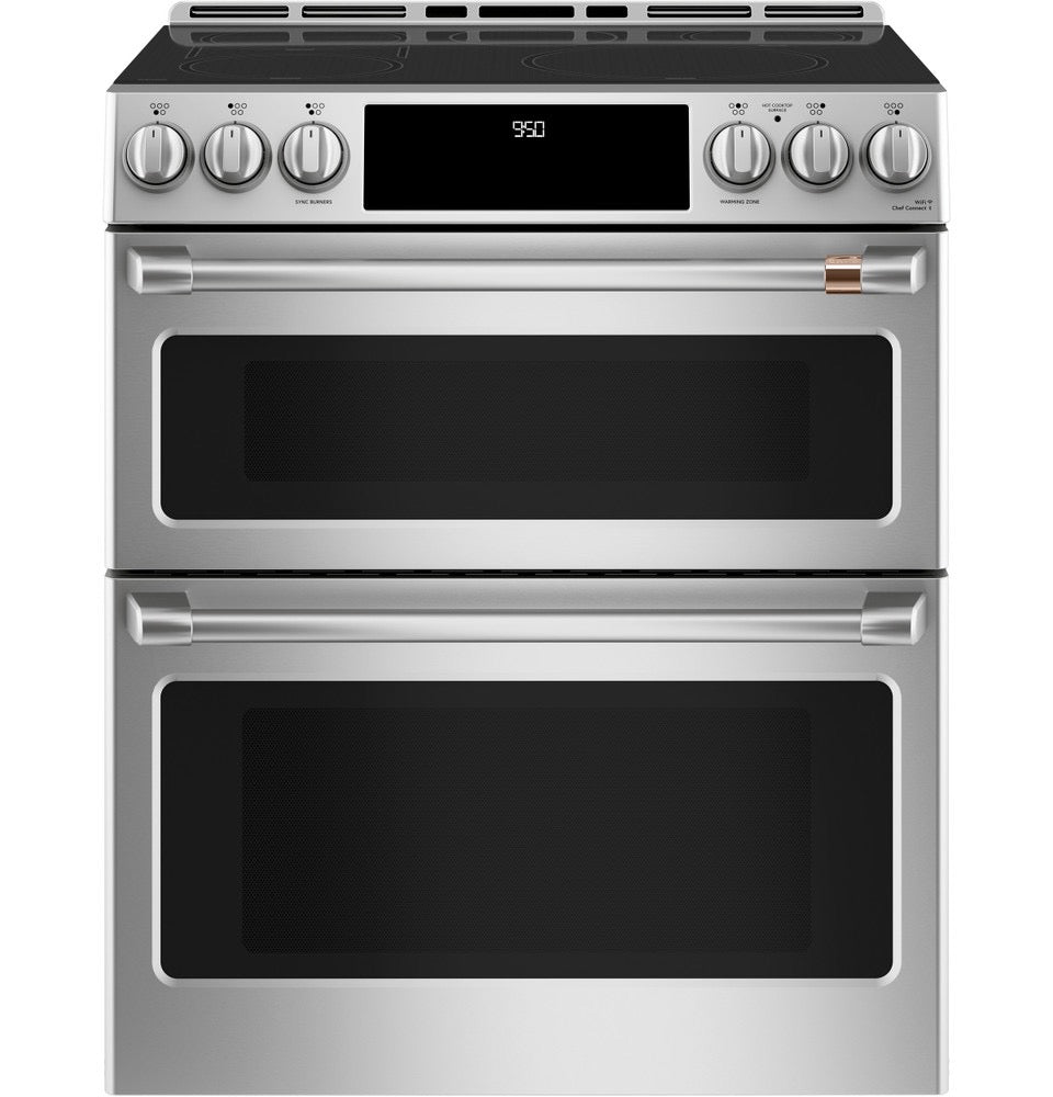 CAFÉ™ 30" Smart Slide-In, Front-Control, Induction and Convection Double-Oven Range CHS950P2MS1