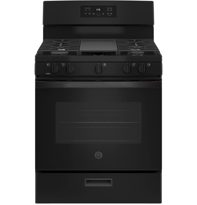 GE® 30" Free-Standing Gas Range  Model #: JGBS66DEKBB