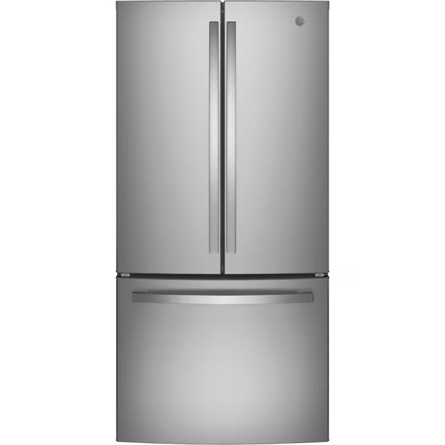 GE Standard-Depth 24.8-cu ft 3 -Door French Door Refrigerator with Ice Maker with Water Dispenser ( Fingerprint-resistant Stainless Steel ) ENERGY STAR Certified